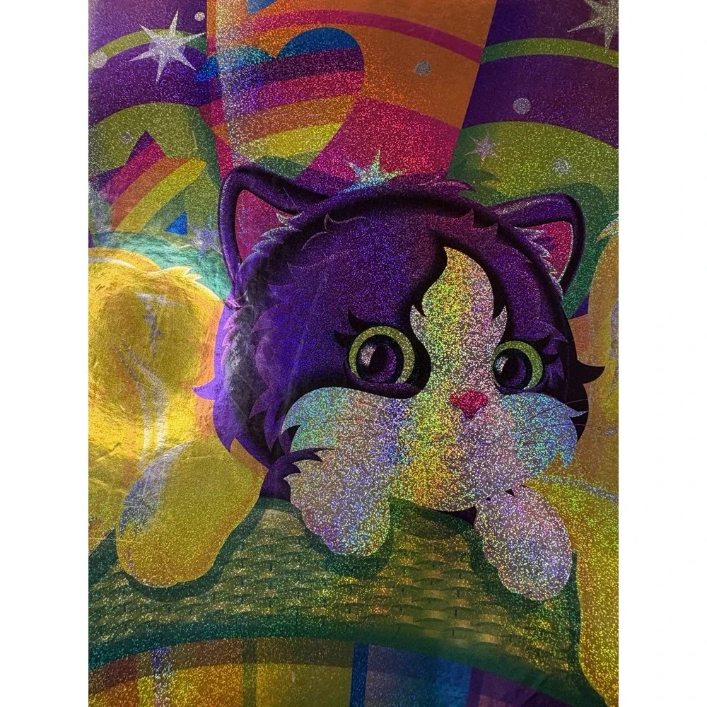 Vintage Lisa Frank 3 Ring Binder Hot Air Balloon Kittens Labrador Puppies